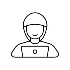 Hacker Cyber Attack Line Icon