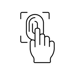 Fingerprint Scan Biometric Security Line Icon