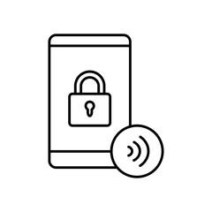 Voice Lock Security Biometric Line Icon