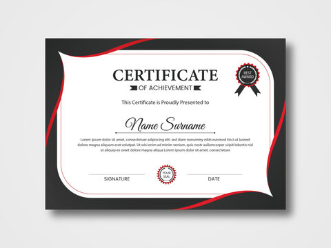 Certificate design, creative modern certificate of achievement design template
