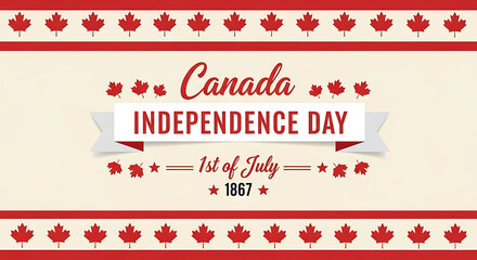 Canada Independence Day celebration design with red maple leaves  