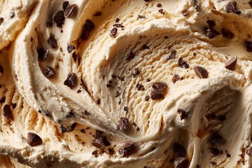 close up of chocolate chip ice cream