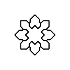 Black Line Art Geometric Islamic Star Shape Design Element Handmade Mawlid Symbol vector