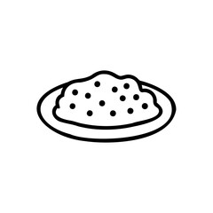 Lineart Illustration of a Plate of Halva a Sweet Middle Eastern Dessert with Sesame Seeds Served on a Dish Handmade Mawlid