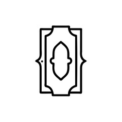 Black Line Art Islamic Prayer Mat Design Handmade Mawlid Religious Symbol Icon vector