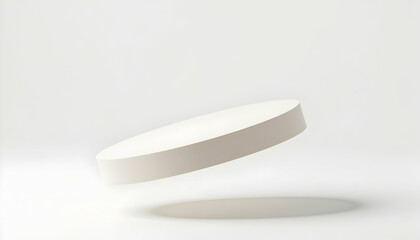 Floating Disc Shape Against White Background