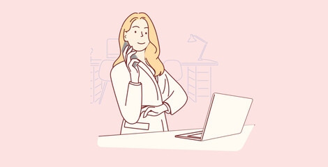 Nursing home, hospital, recuperation, rehabilitation concept happy old woman holding hands with nurse together, doctors in clinic care, help and support patients simple flat vector