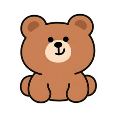 Aesthetic Korean Bear Sticker PNG