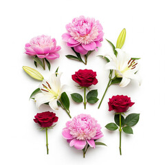 A path of small, grey pebbles meanders across the frame, with three small, blue Forget-me-not flowers growing along its edge.