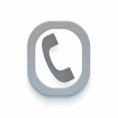 Telephone Receiver Icon in Rounded Square Shape on White
