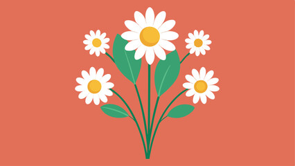 Naklejka premium Simple and elegant illustration of daisy flowers with transparent background for design projects