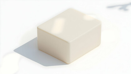 Geometric Box on White Surface with Shadow Play