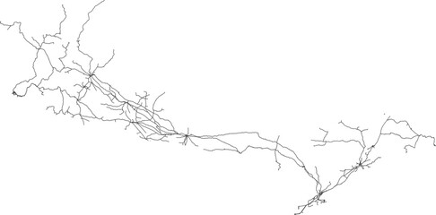 Fototapeta premium Canada vector map of the railway network (Lambert Conformal Conic projection, PPT-compatible & fully editable)