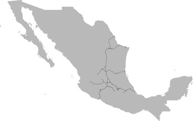 Fototapeta premium Mexico vector map of the railway network with country boundary (Web Mercator projection, PPT-compatible & fully editable)