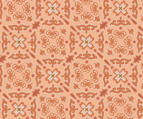 Handcrafted Seamless Wallpaper Vector with Decorative Geometric Shapes and Floral Accents for Artistic Interiors