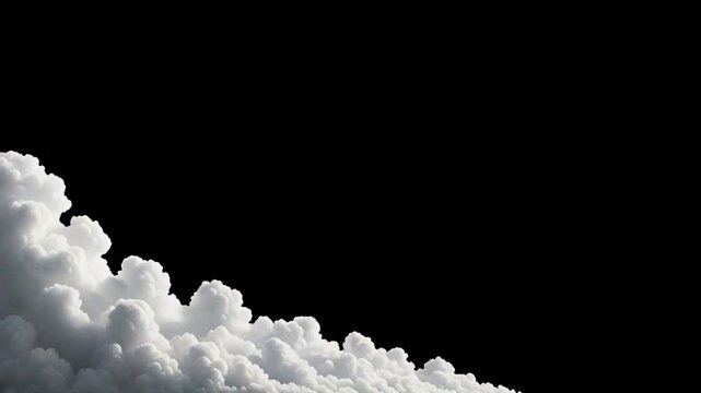Heavenly Cumulus clouds roll back majestically off the screen, from right to left with no reversal of movement, bulbous shapes and forms expand and contort, beautiful epic Speeded up time lapse