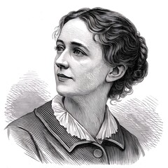 Engraved Portrait of Inspired Female Designer - Creative Professional