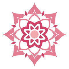 Floral-Focused Mandala Ring with Swirling Motif Borders