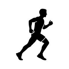 Obraz premium Male Runner Sprinting Silhouette
