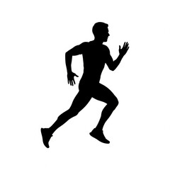 Male Runner Sprinting Silhouette

