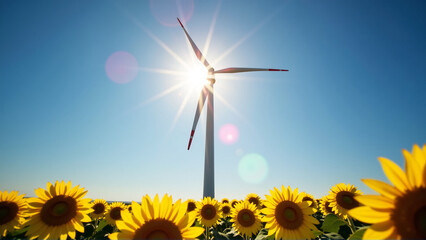 Sunburst of Progress: Field of Golden Energy