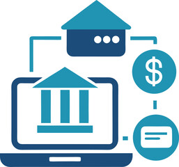 Flat vector icon of online banking login	