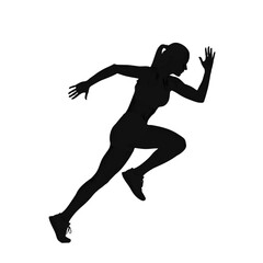 Obraz premium Female Athlete Sprinting Silhouette