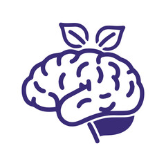 Alzheimer’s Awareness Vector with Brain, Heart, Helping Hands, and Purple Ribbon – Flat Solid Color Medical Design for Memory Loss and Dementia Support