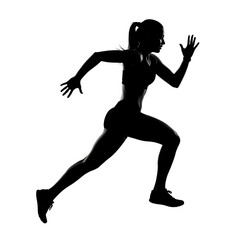 Running Woman Silhouette Sprinter Power

