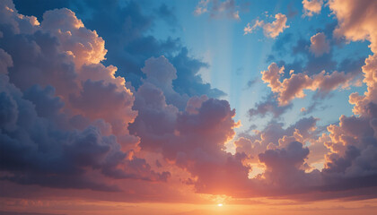 beautiful sky and sunset cloud