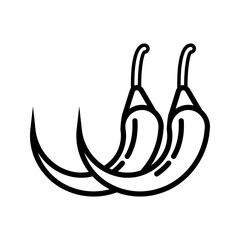 Chili hot pepper icon. Red chilli cayenne peppers. Vector illustration
