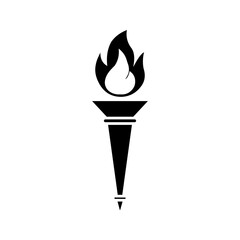 Torch flame icon flat style isolated on white background. Vector illustration
