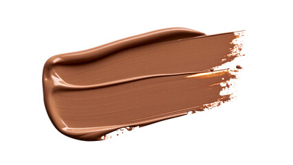 A smooth chocolate makeup foundation smear swatch showcases the latest beauty trends