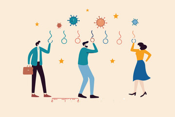 Social distancing, people keep distance in public transportation to protect from COVID-19 coronavirus outbreak spreading concept, people keep distance away in the train or bus with virus pathogens