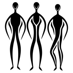 Abstract Human Figure Silhouettes for Modern Design, Creative Art, Digital Illustrations, Visual Identity, and Minimal Vector Projects