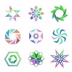 Abstract Shape Fusion Logo for Modern Companies, Creative Branding, Dynamic Visual Identity, and Innovative Vector Design Projects