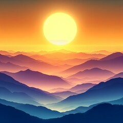 Obraz premium sunset in mountains
