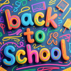 3d doodle art with a school-themed scribble style forming the words back to school.