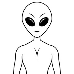 Alien Figure in Silhouette for Sci-Fi Illustrations, Extraterrestrial Concepts, UFO Art, Space Graphics, and Modern Creative Design Projects