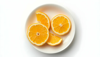 Serving of Fresh Orange Slices on a White Plate Bright and Clean