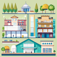 Architectural Sections and Elevations of a Building for Design, Planning, and Construction Projects