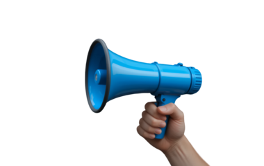 Holding megaphone, call to action concept ads