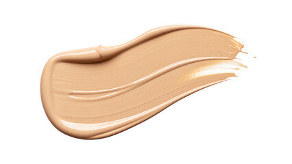 Makeup Liquid foundation stroke isolated on white background. Cosmetic product brush swatch