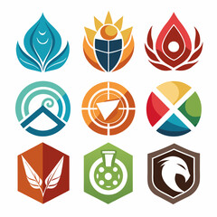 Creative Art Logo Design, Modern and Abstract Branding Concept for Artists and Design Studios, Vector Illustration