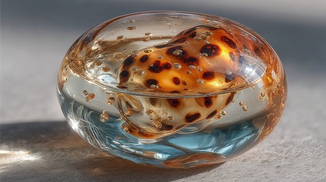 Tiger Embryo in Transparent Bioreactor for De-Extinction Research Visualization