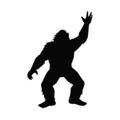 Fototapeta premium Bigfoot Waving Silhouette