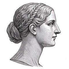 Engraved Female Profile Silhouette - Anonymous Headshot