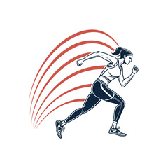 Obraz premium Abstract Running Man with Motion Lines and Futuristic Energy Effect