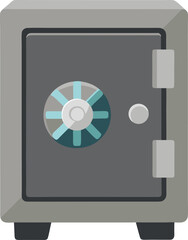 Flat bank vault secure icon	