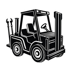  Detailed Forklift silhouette vector  Illustration